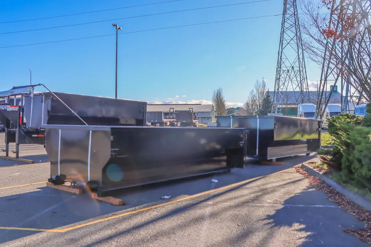 Roll-off dumpster ready for waste disposal at job site for Construction Dumpster Rental in Magna